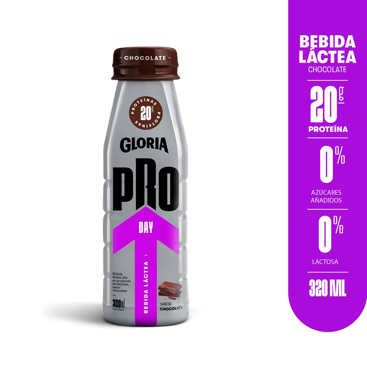 GLORIA PRO - Bebida Láctea Gloria Pro Day Chocolate Botella 320 mL
