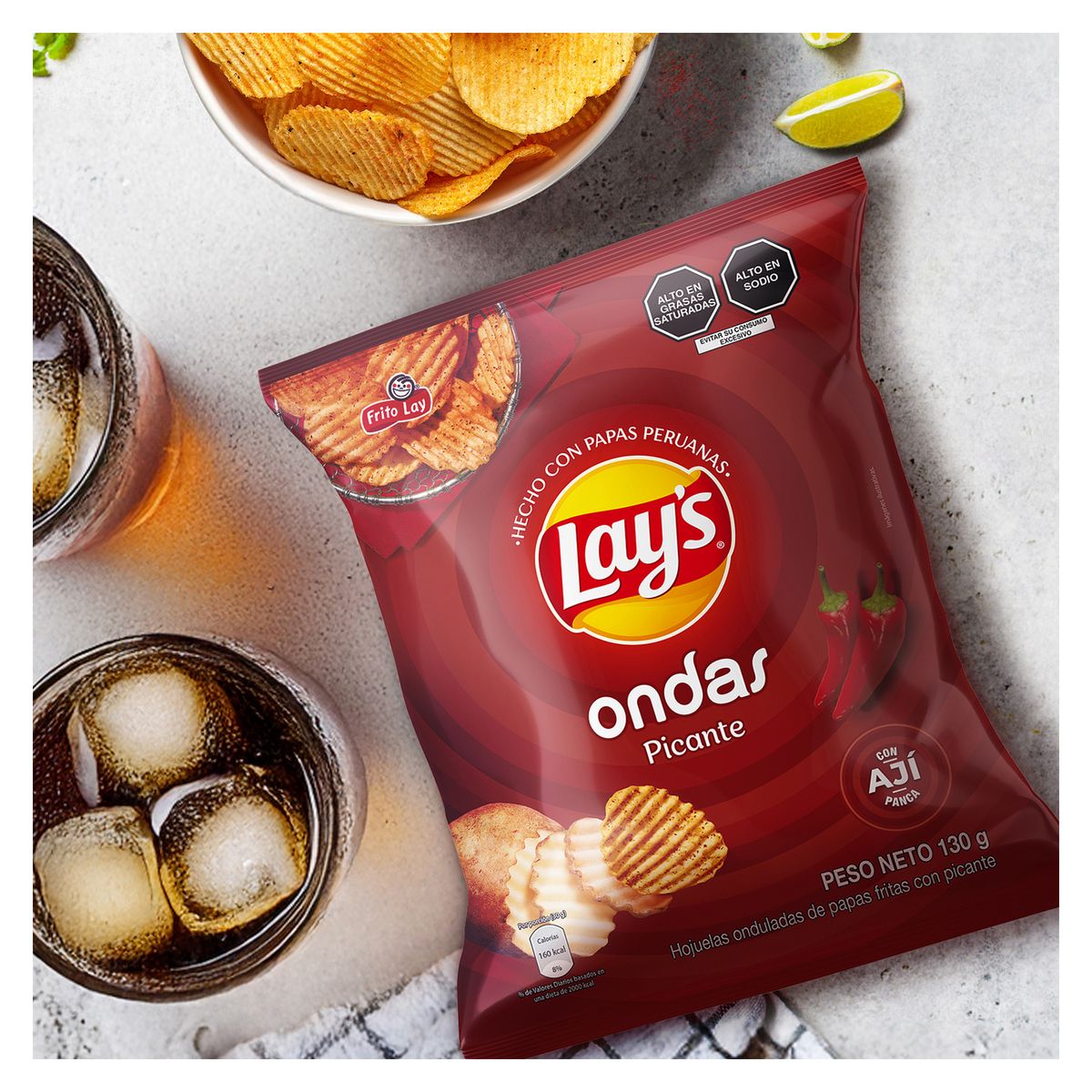 LAYS - Papas Fritas Lays Ondas Picante Bolsa 130 g
