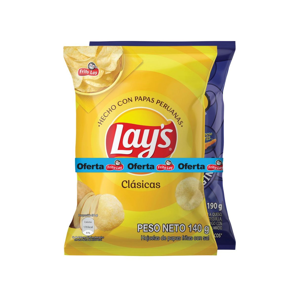 FRITO LAY - Combo Lays Clásicas Sal 140 g + Piqueo Snax Original 190 g