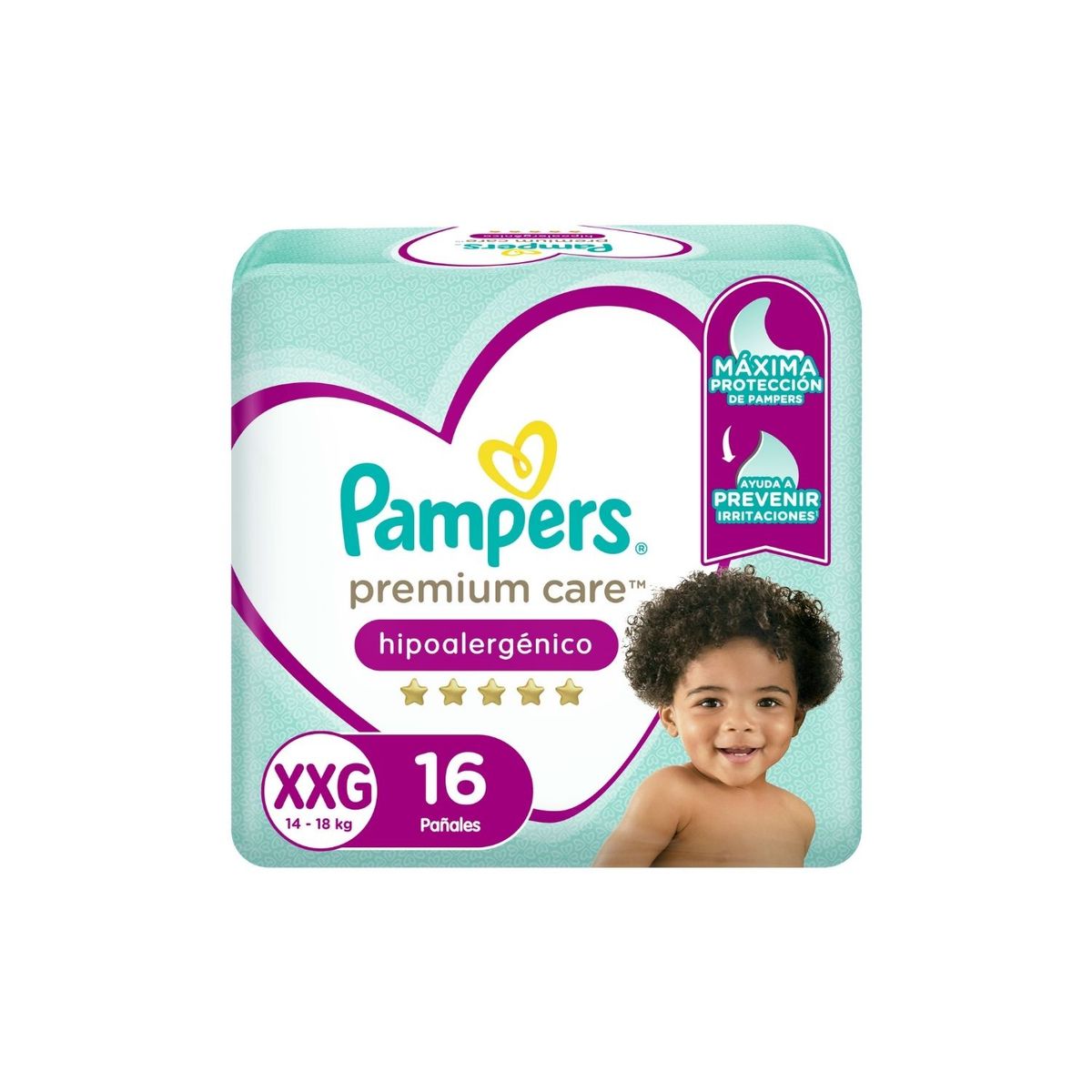 PAMPERS - Pañal Pampers Premium Care Talla XXG Empaque 16 Und