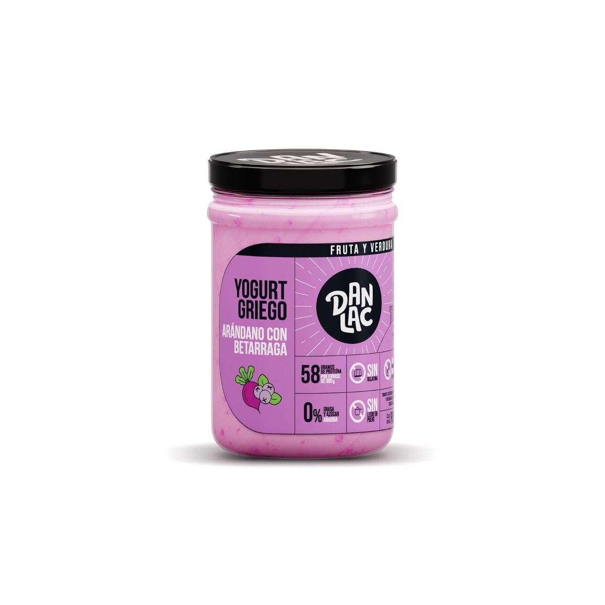 DANLAC - Yogurt Griego Danlac Arándano con Beterraga Envase 900 g