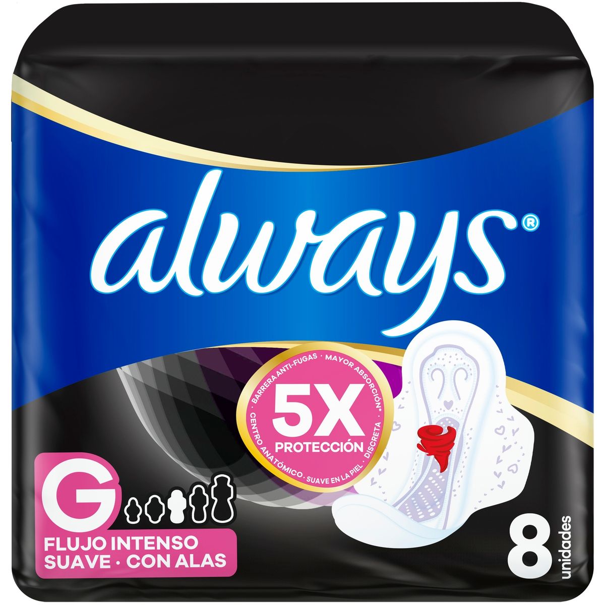 ALWAYS - Toalla Sanitaria Always Nocturna Suave G Bolsa 8 Und