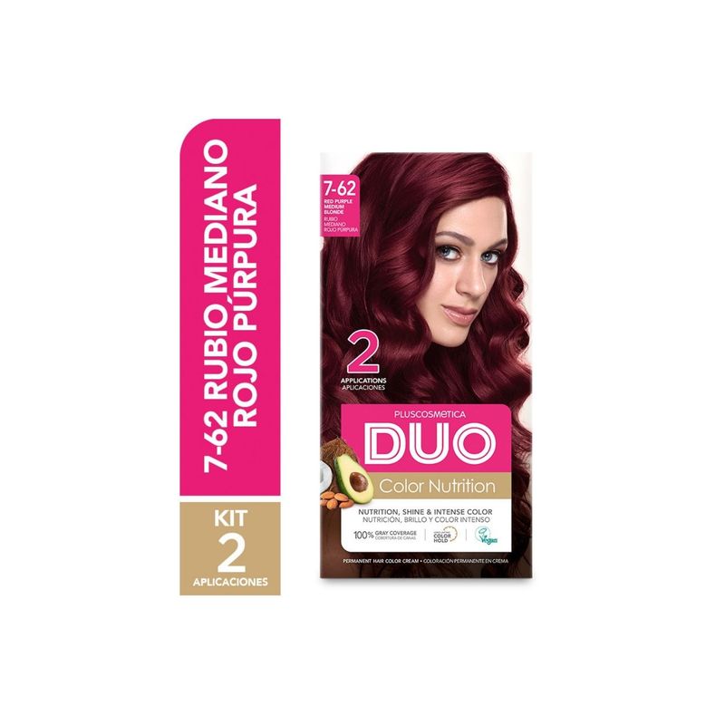 DUO - Tinte Capilar Duo Color Nutrition 7-62 Rubio Medio Rojo Púrpura