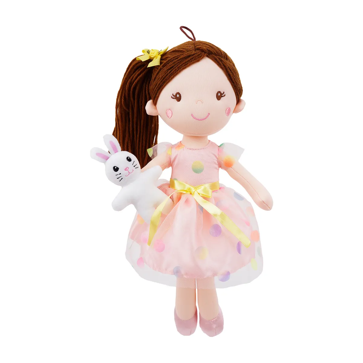 CREATION - Muñeca de Trapo con Mascota Rosada 38 cm