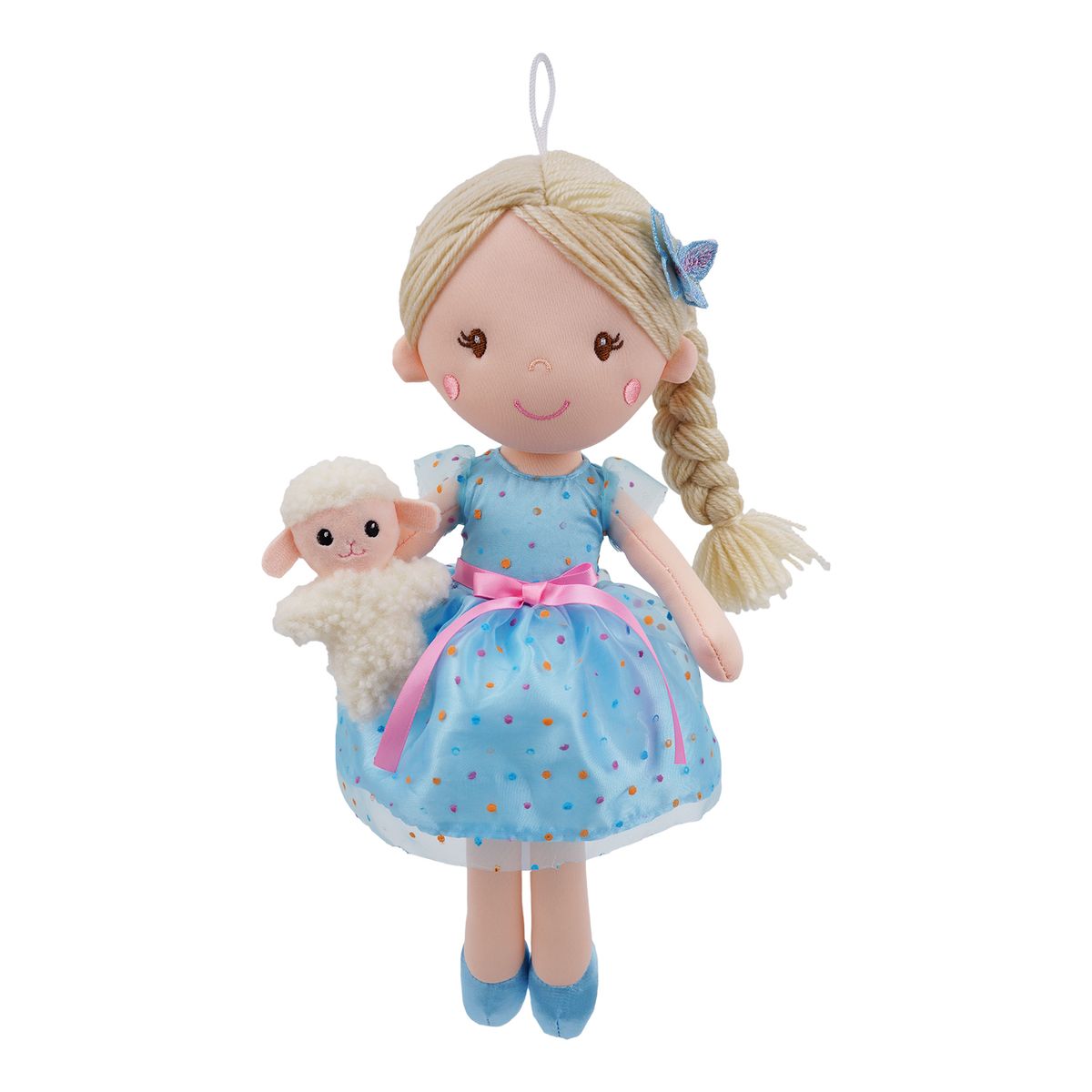CREATION - Muñeca de Trapo con Mascota Celeste 38 cm