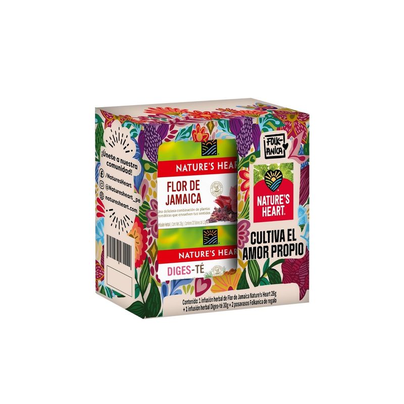 NATURES HEART - Pack Infusión Natures Heart Jamaica + Digesté + 2 Posavasos