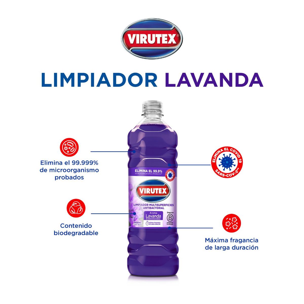 VIRUTEX - LIMPIADOR LAVANDA 1800ML