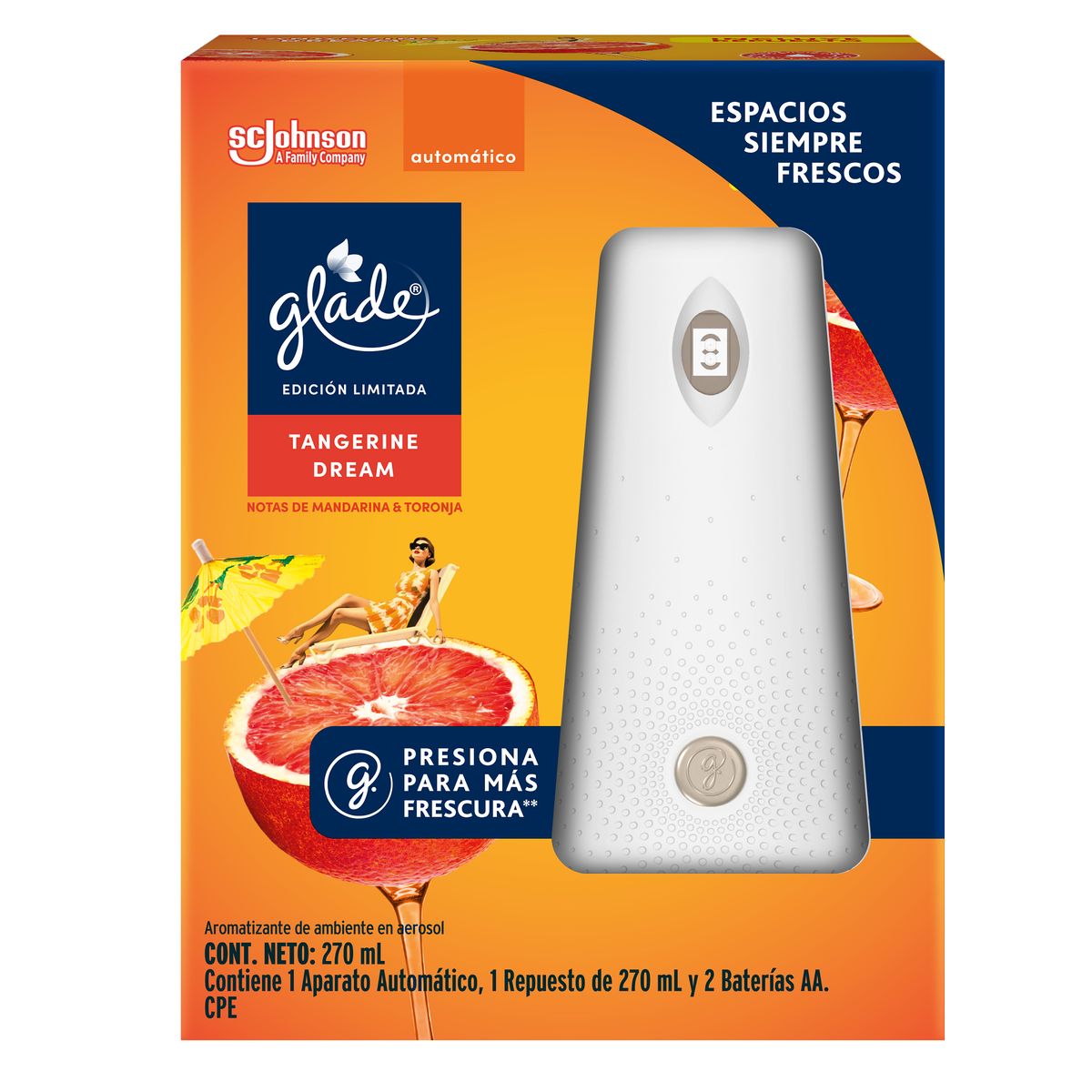 GLADE - Ambientador Automático Glade Mandarina Envase 270 mL