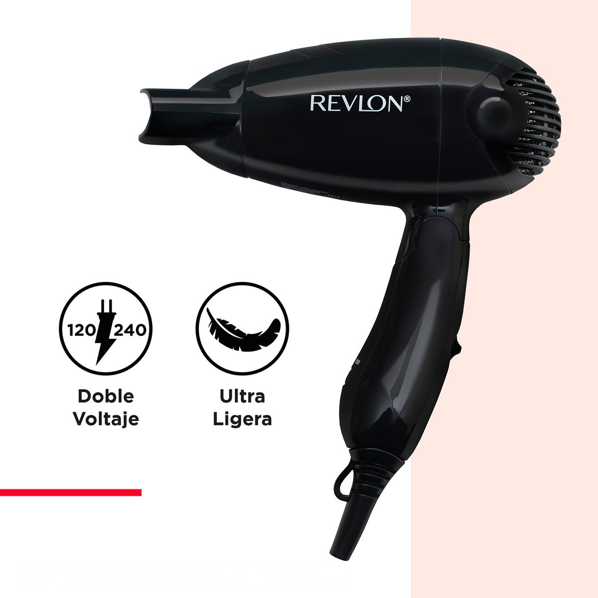 REVLON - Secadora de Viaje 1200W Doble Vo Laje