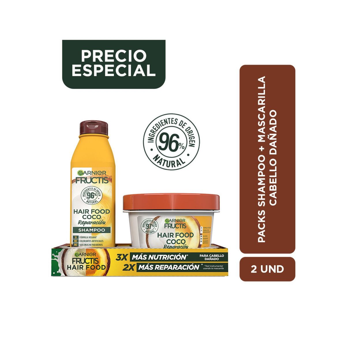 FRUCTIS - Pack Fructis Shampoo 300Ml + Mascarilla Reparación 350Ml