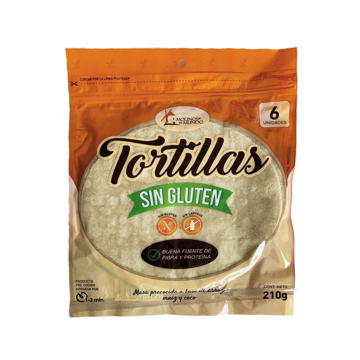 MOLINOS DEL MUNDO - Tortilla Sin Gluten Molinos del Mundo Pack 6 Und 210 g