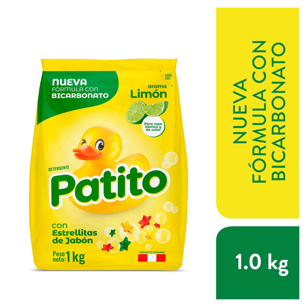 PATITO - Detergente Patito Bicarbonato Limón Bolsa 1 Kg