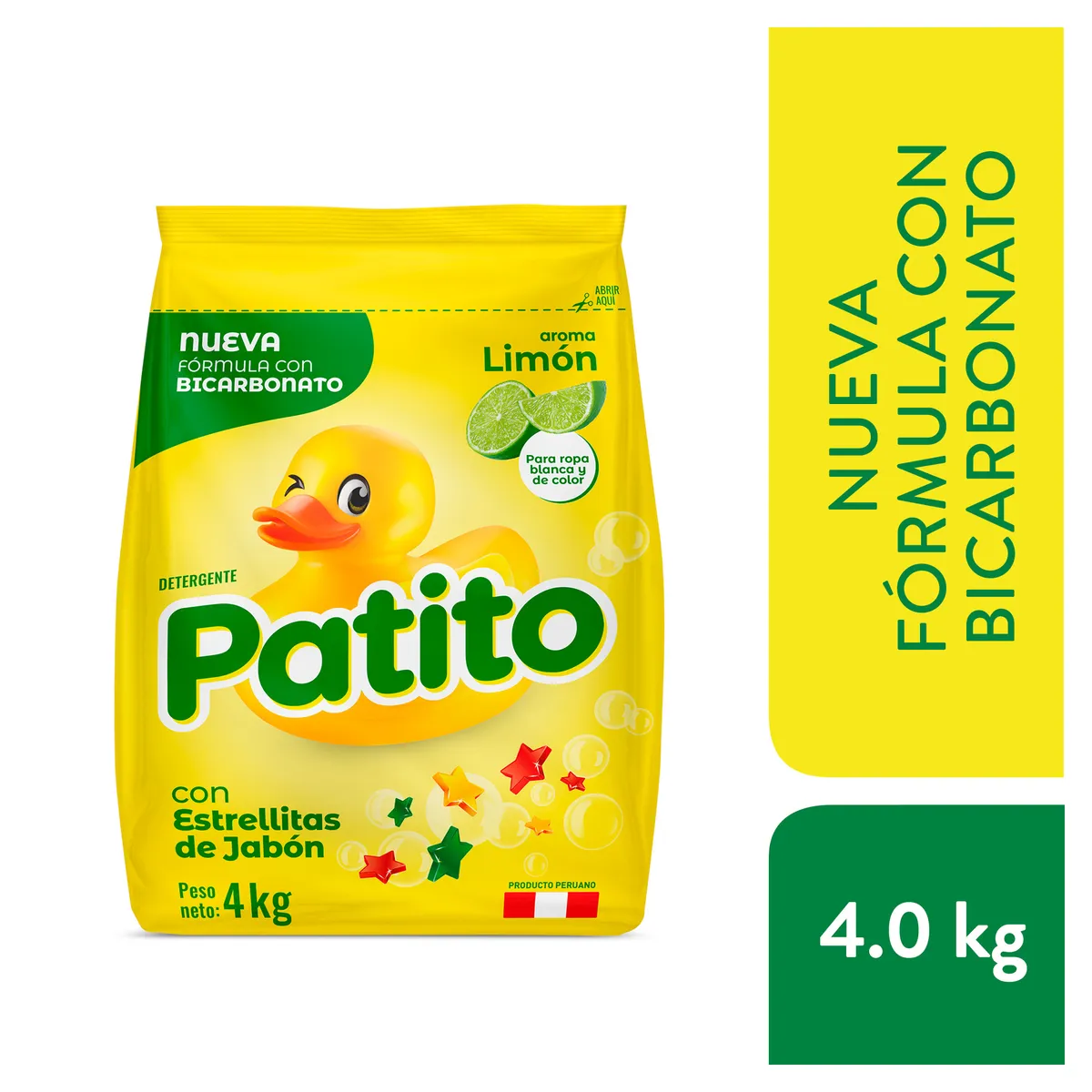 PATITO - Detergente Patito Bicarbonato Limón Bolsa 4 Kg