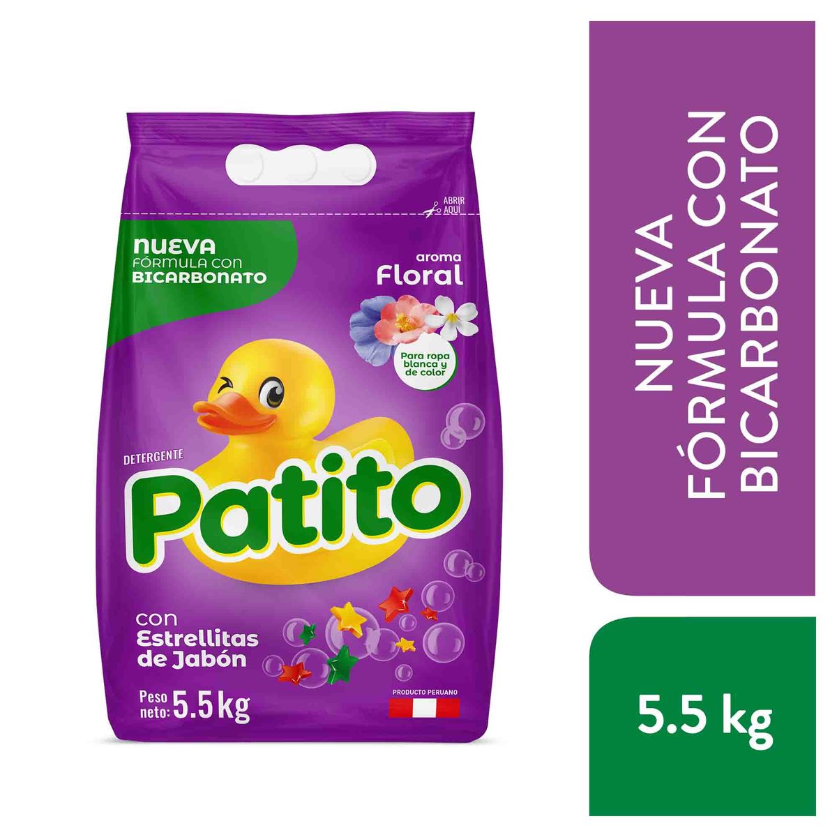 PATITO - Detergente Patito Bicarbonato Floral Bolsa 5.5 Kg