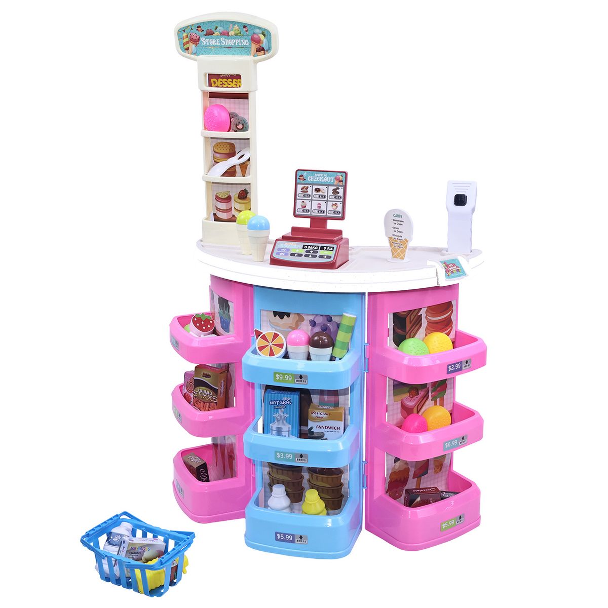 SHENHUA - Carrito de Helado 32 Accesorios 78 cm