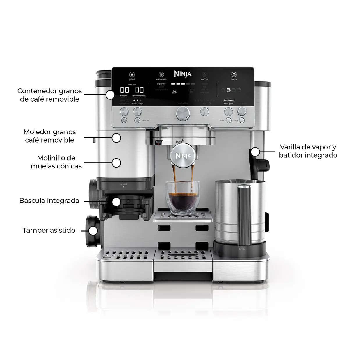  - Cafetera Ninja ES601EU de Café Espresso Ninja Luxe