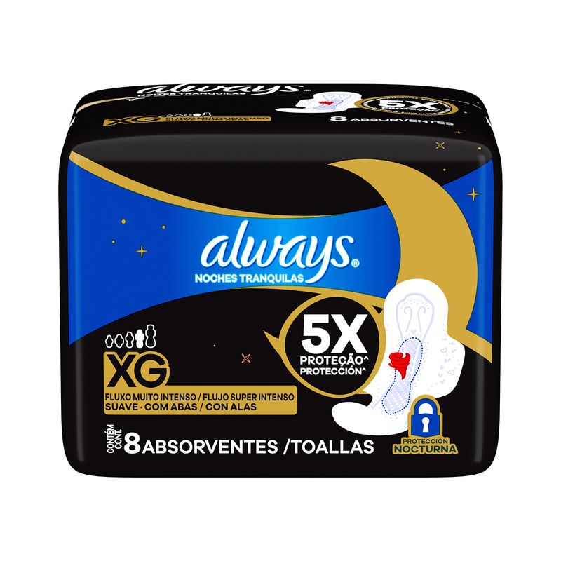 ALWAYS - Toallas Higiénicas Always Noche Suave Empaque 8 Und