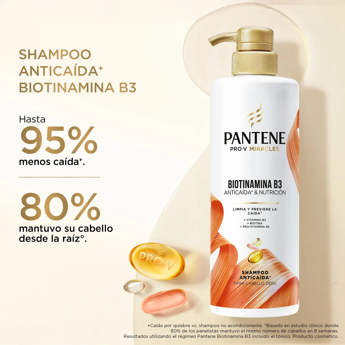 PANTENE - Shampoo Pantene Anticaída Biotinamina B3 Botella 510 mL