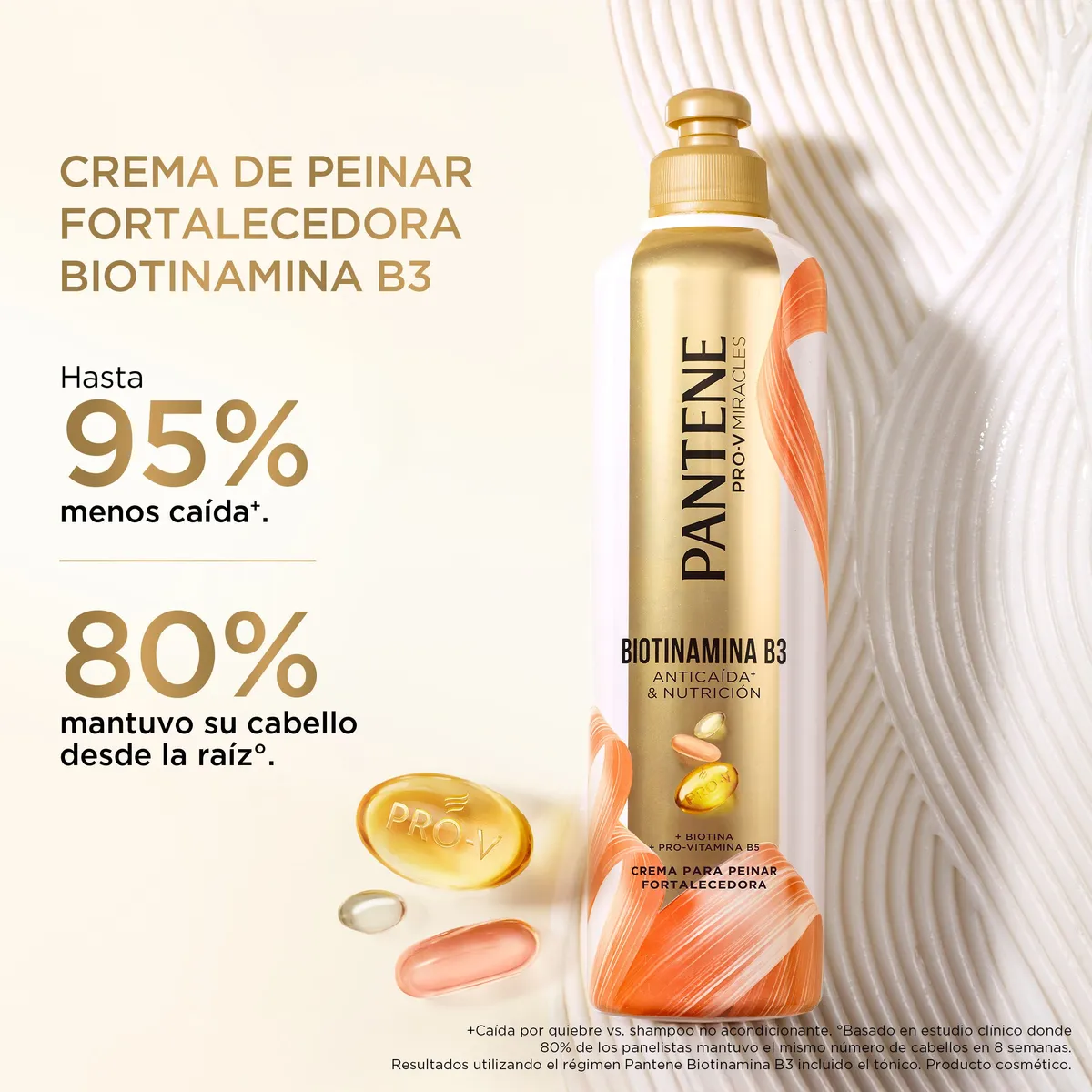 PANTENE - Crema Para Peinar Pantene Fortalecedora Biotinamina B3 Botella 300 mL