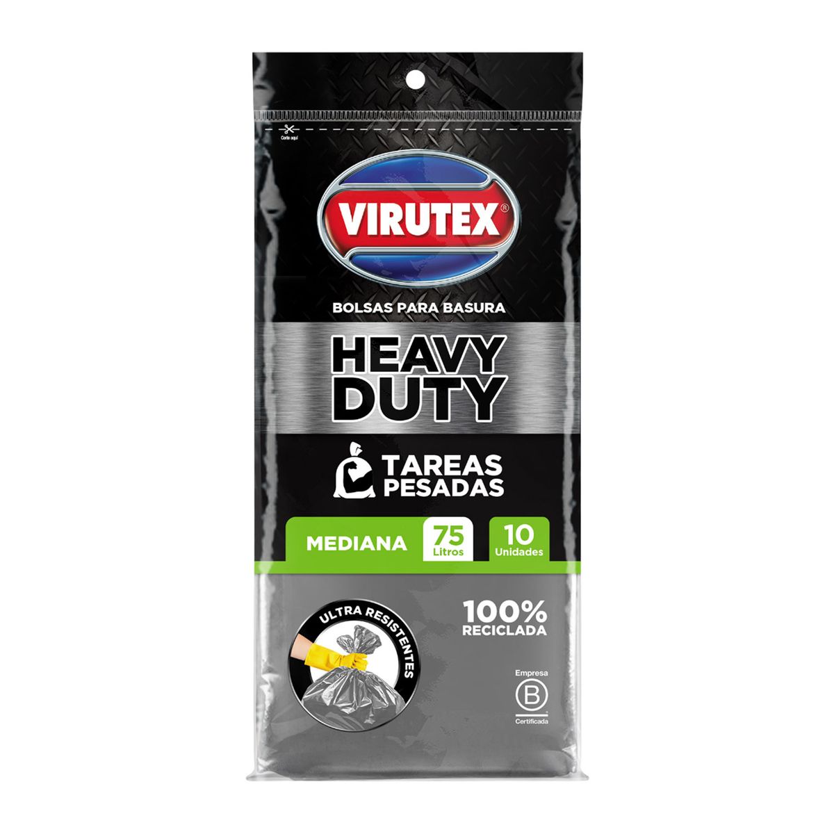 VIRUTEX - Bolsa Basura Plana Reforzada Virutex Empaque 10 Und