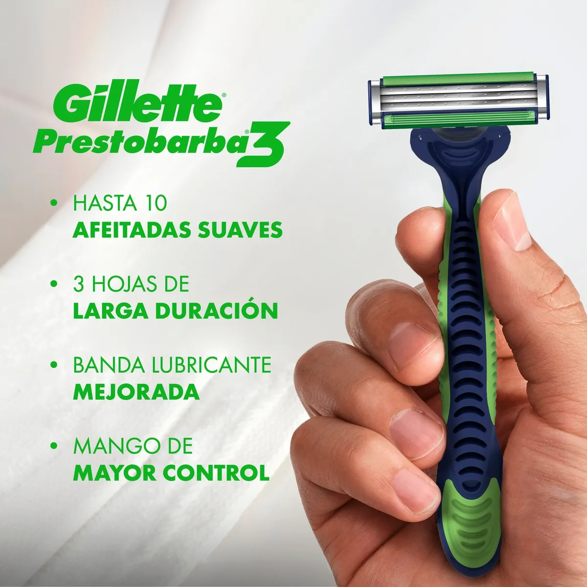GILLETTE - Máquina De Afeitar Gillette Prestobarba3 Sensitive Con Aloe Empaque 3 Und