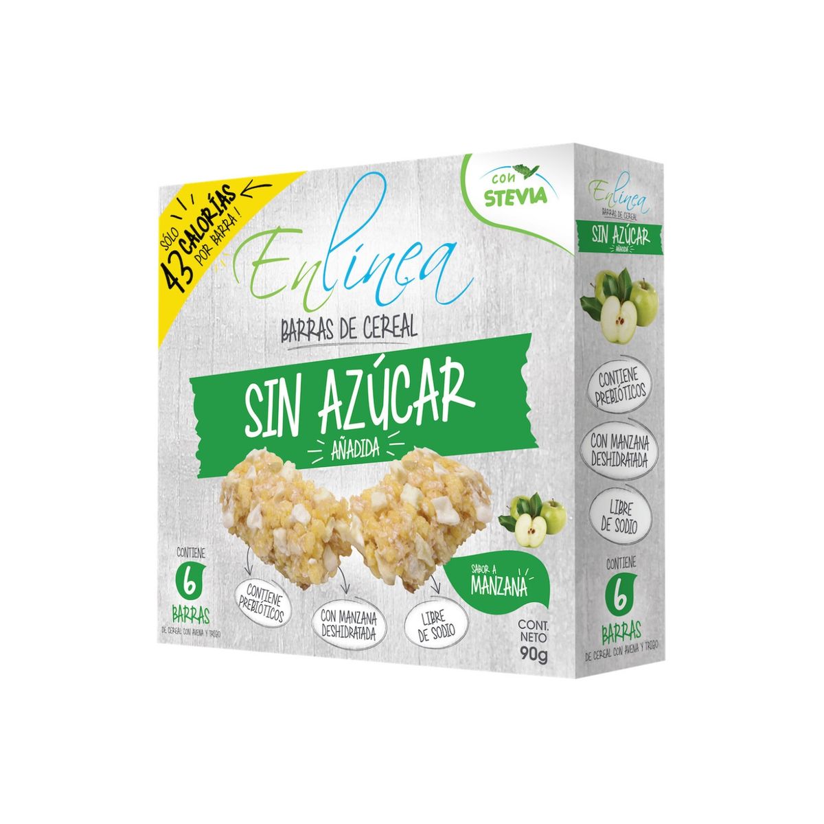 EN LINEA - Barra de Cereal Manzana En Línea Caja 90 g
