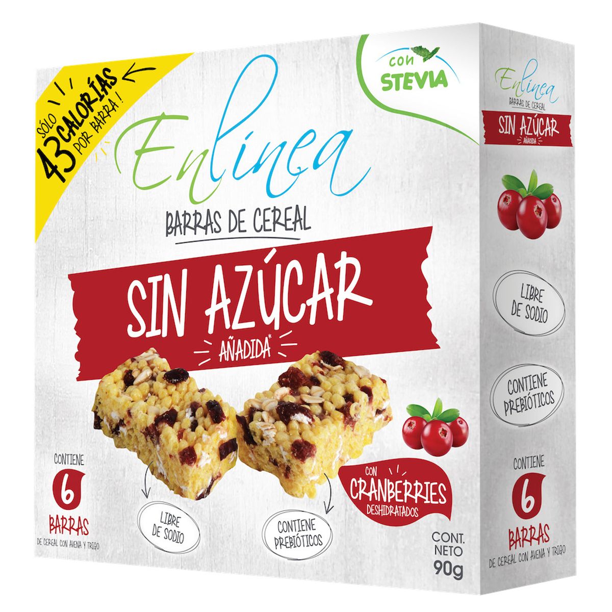 EN LINEA - Barra de Cereal Cranberries En Línea Caja 90 g