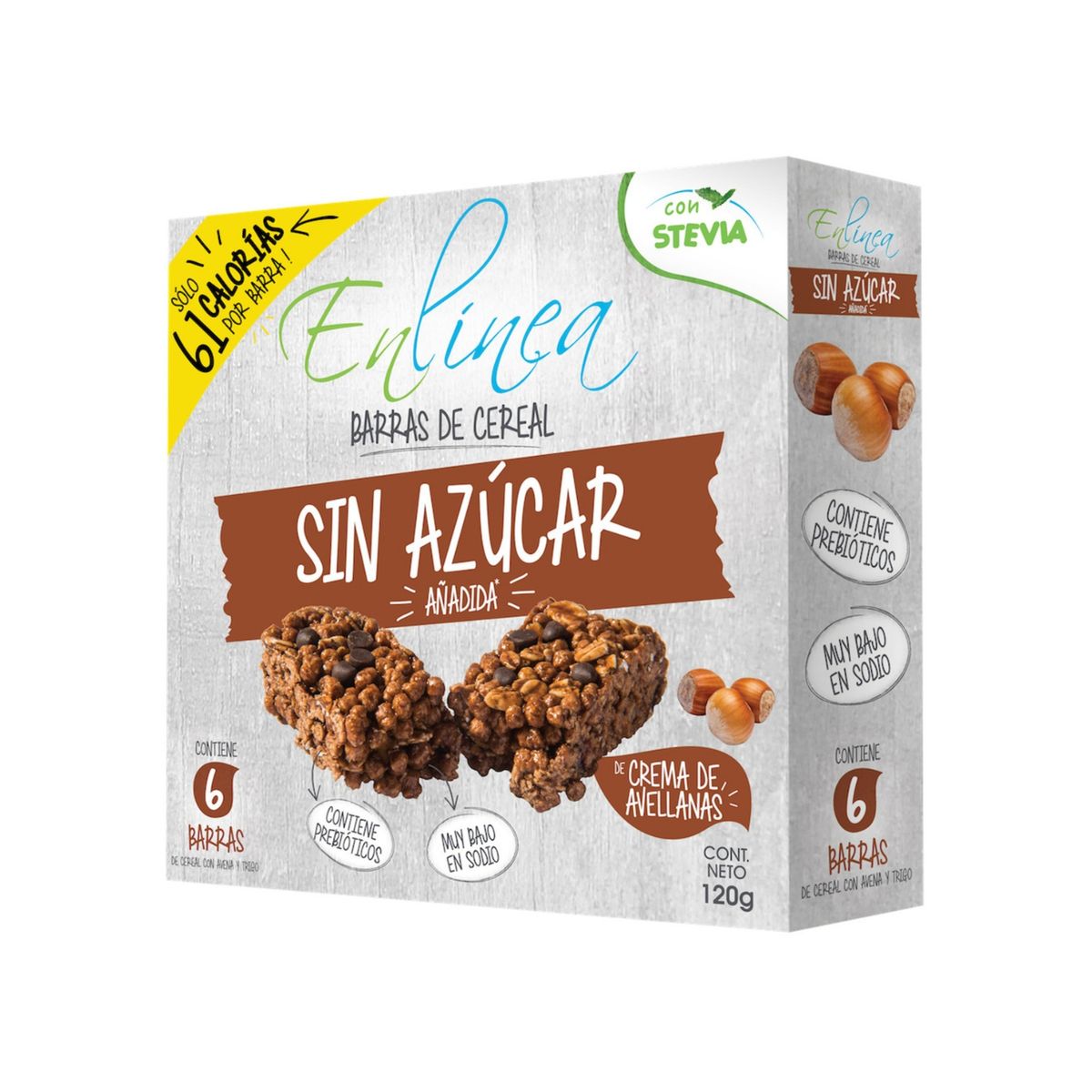  - Barra Cereal En Línea Crema Avellanas Caja 6 Und