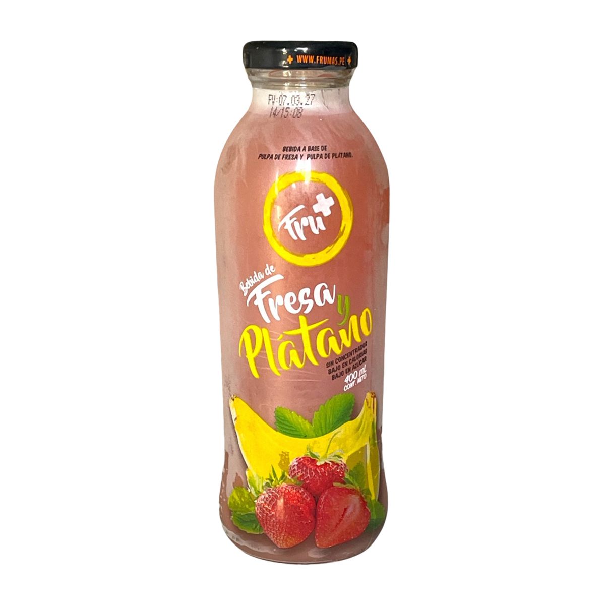 FRUMAS - Bebida Fru+ de Fresa Plátano Botella 400 mL