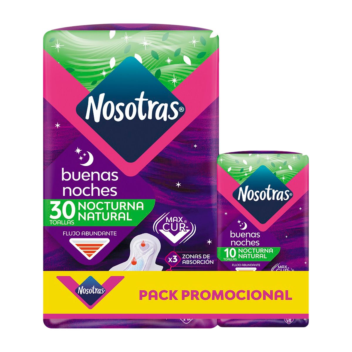 NOSOTRAS - Toallas Higiénicas Nosotras Buenas Noches Empaque 30 Und + 10 Und