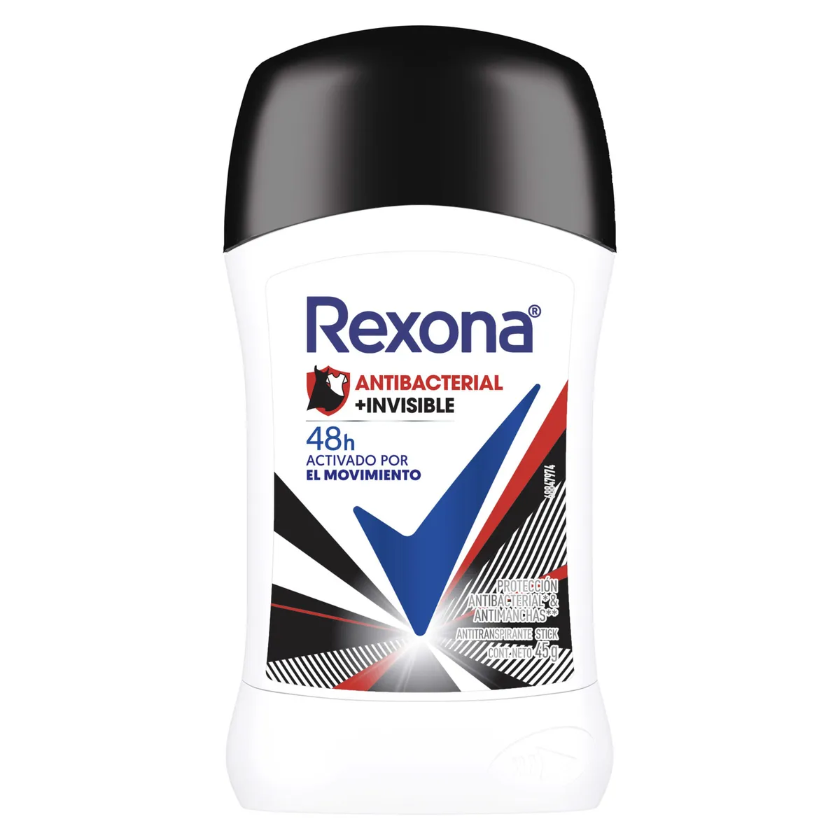 REXONA - Antitranspirante Rexona Mujer en Barra Antibacterial Invisible Envase 45 g