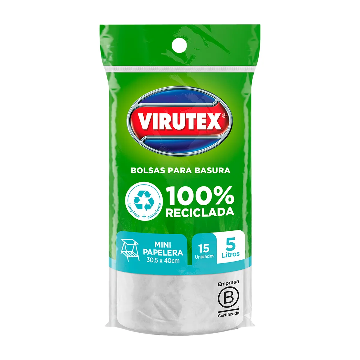 VIRUTEX - Bolsa para Basura Virutex Mini Papelera Bolsa 15 Und