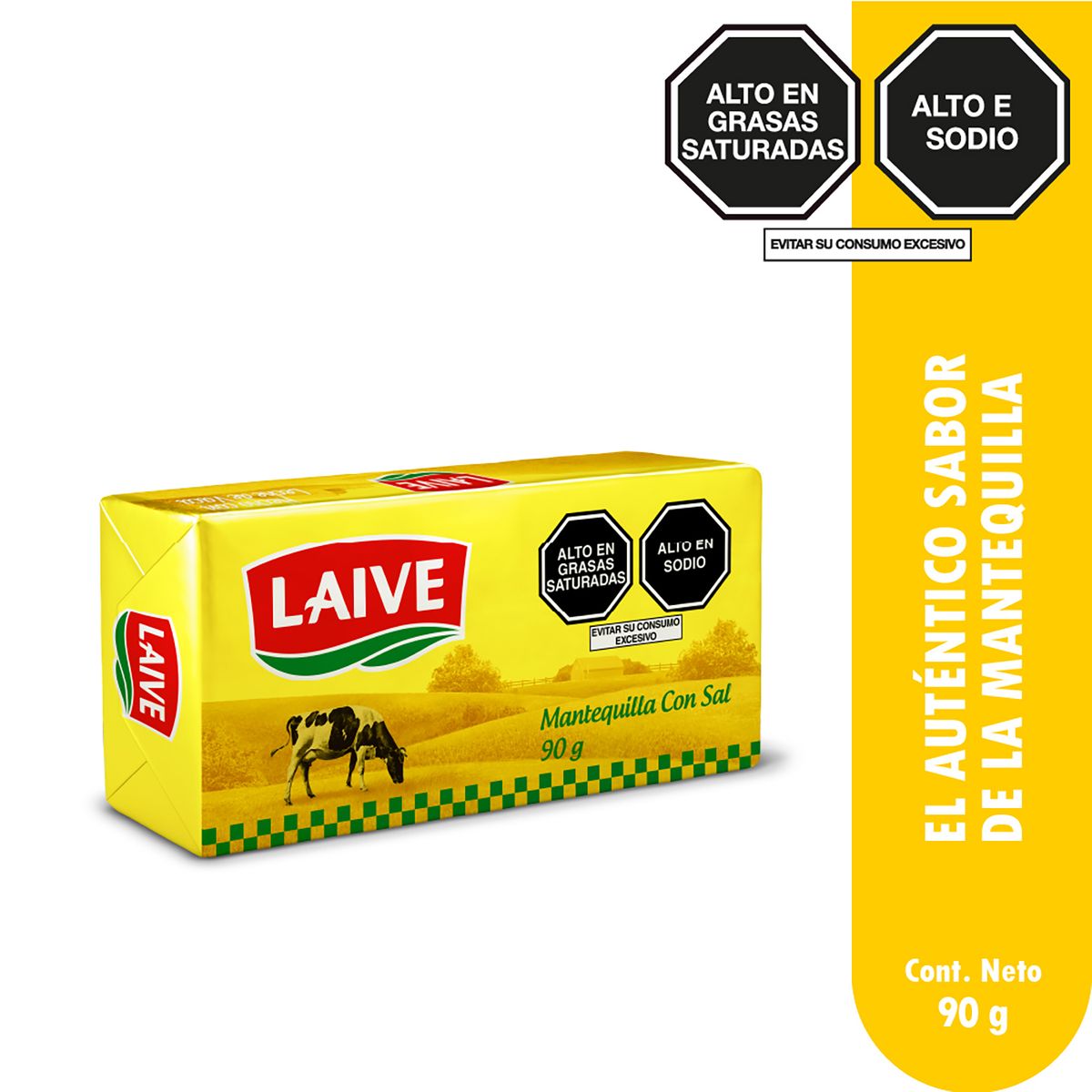 LAIVE - Mantequilla con Sal Laive en Barra Empaque 90 g