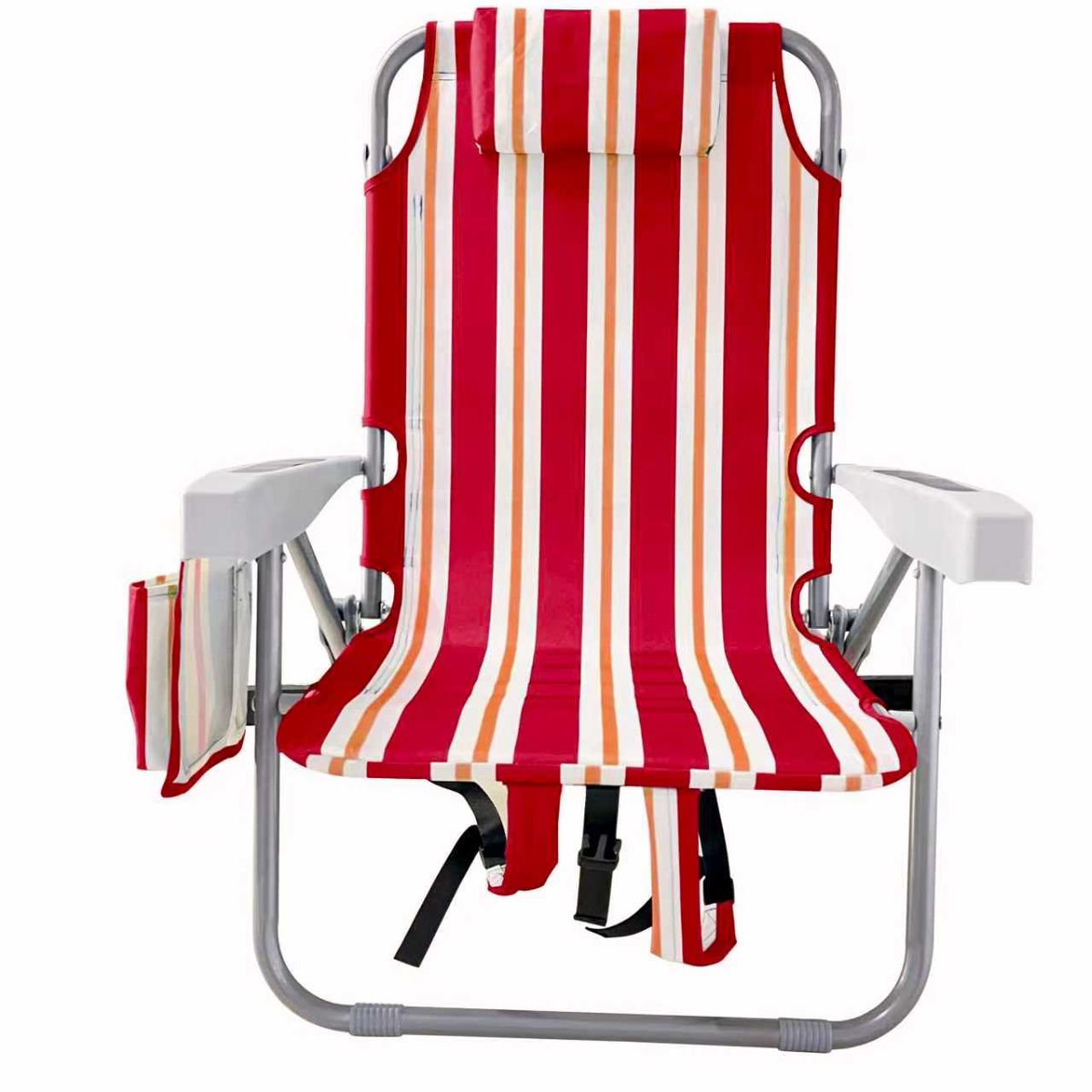 CASA JOVEN - SILLA DE PLAYA COL RAYAS ROJO NARANJA