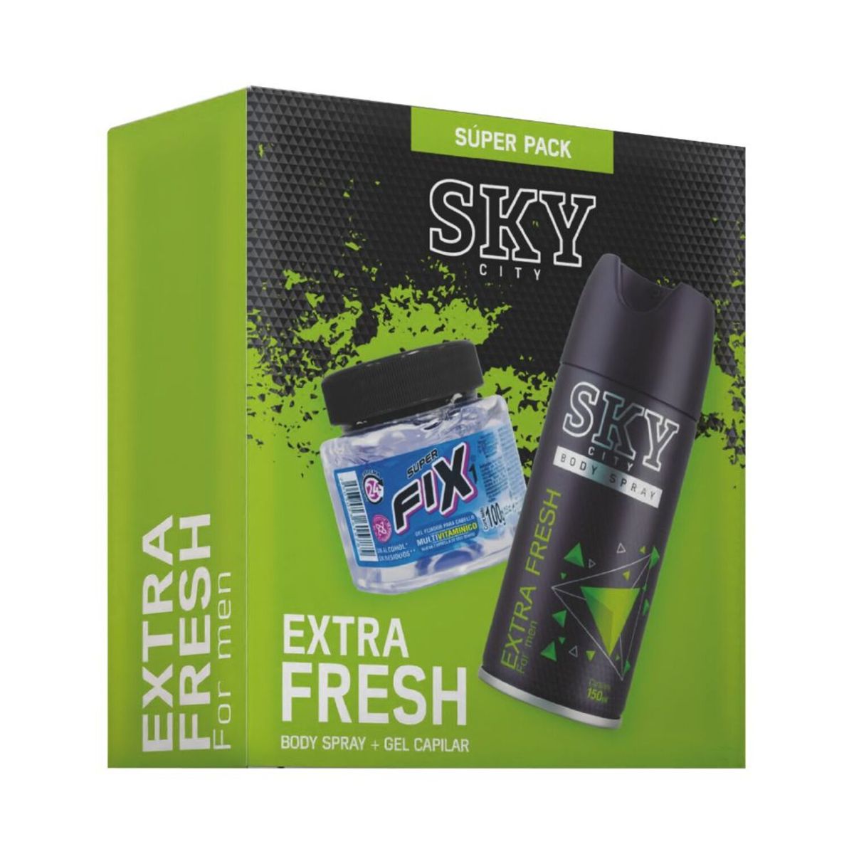  - Pack Sky City Extra Fresh Body Spray 150 mL + Gel Capilar 100 g
