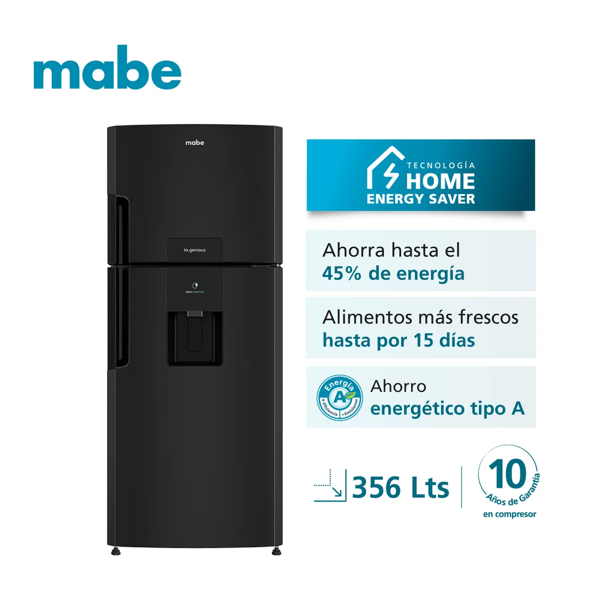 MABE - Refrigeradora No Frost 389 L Brutos Grafito Mabe RMP389JPG