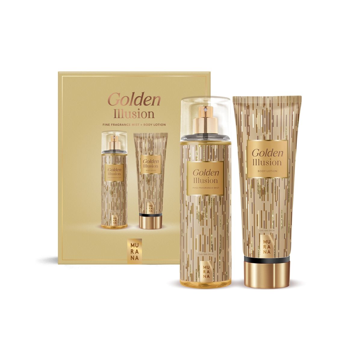 MURANA - Set Murana Golden Illusion Fragancia 250 mL + Body Lotion 250 mL