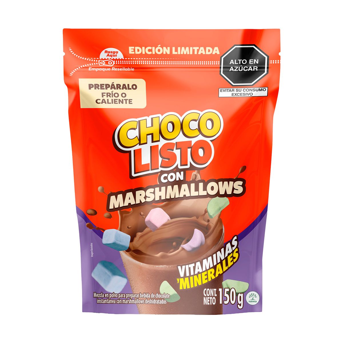 CHOCOLISTO - Bebida Instantánea Chocolisto con Marshmellows Doypack 150 g