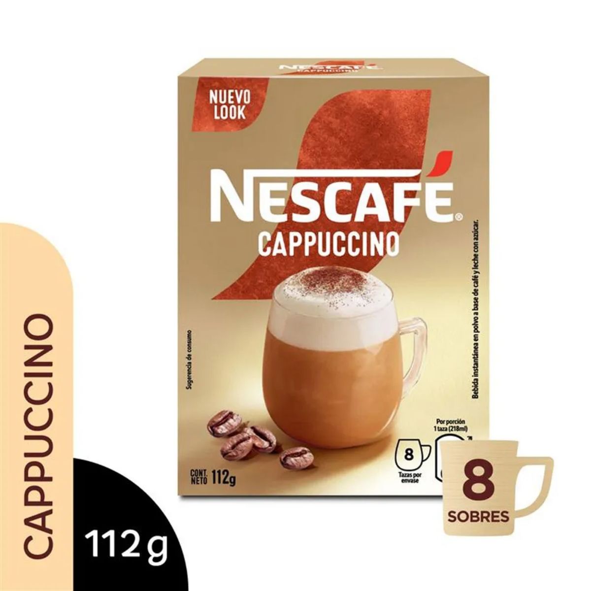 NESCAFE - Bebida Instantánea Nescafé Cappuccino Caja 8 Sobres