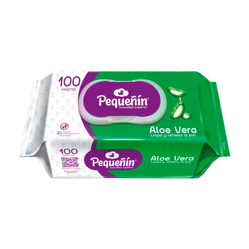 PEQUENIN - Toallitas Húmedas Pequeñín Aloe Natural Empaque 100 Und