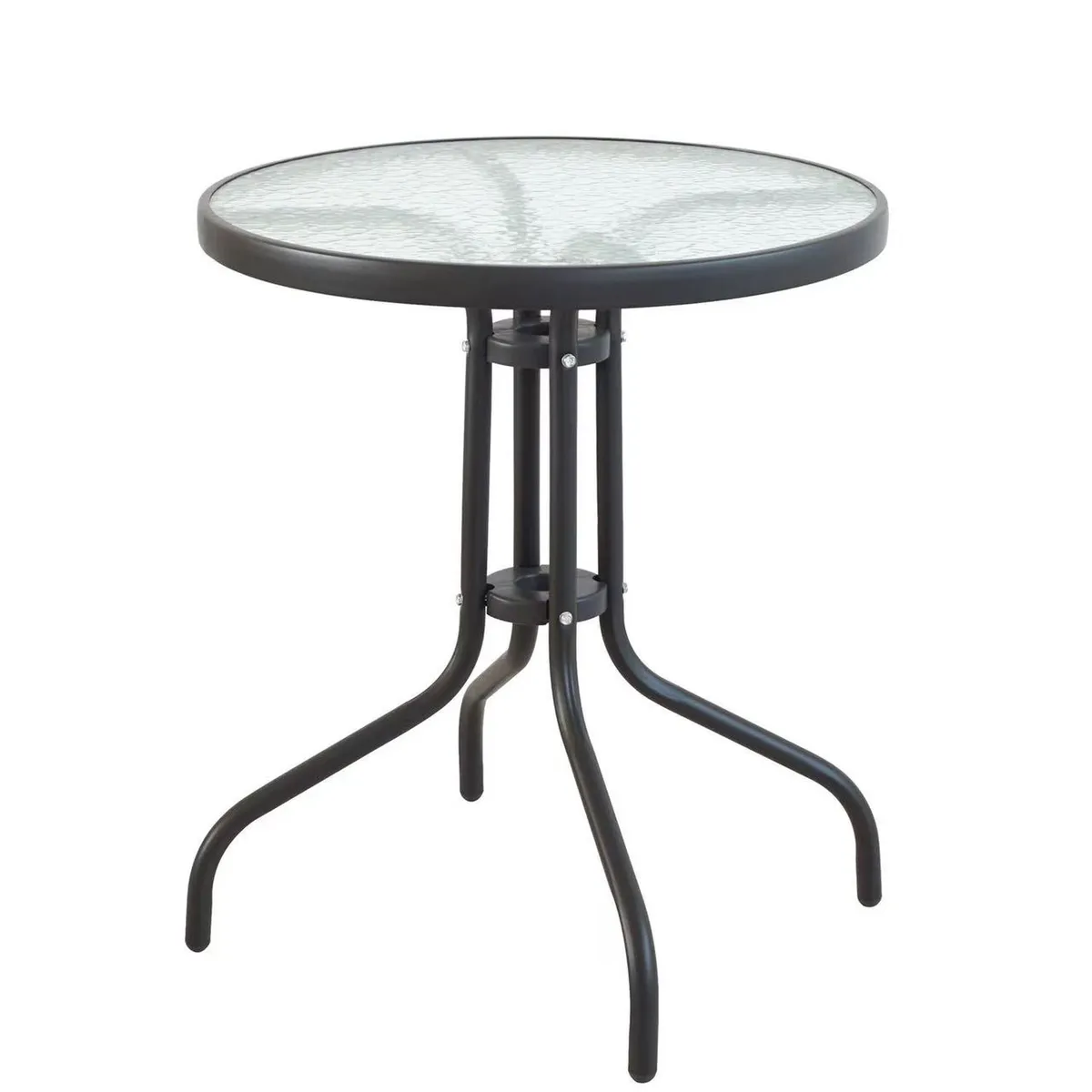 CASA JOVEN - Mesa De Metal Con Vidrio Redonda 60 Cm