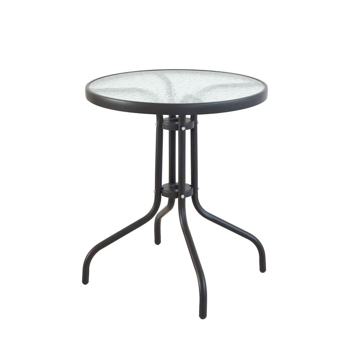 CASA JOVEN - Mesa De Metal Con Vidrio Redonda 60 Cm