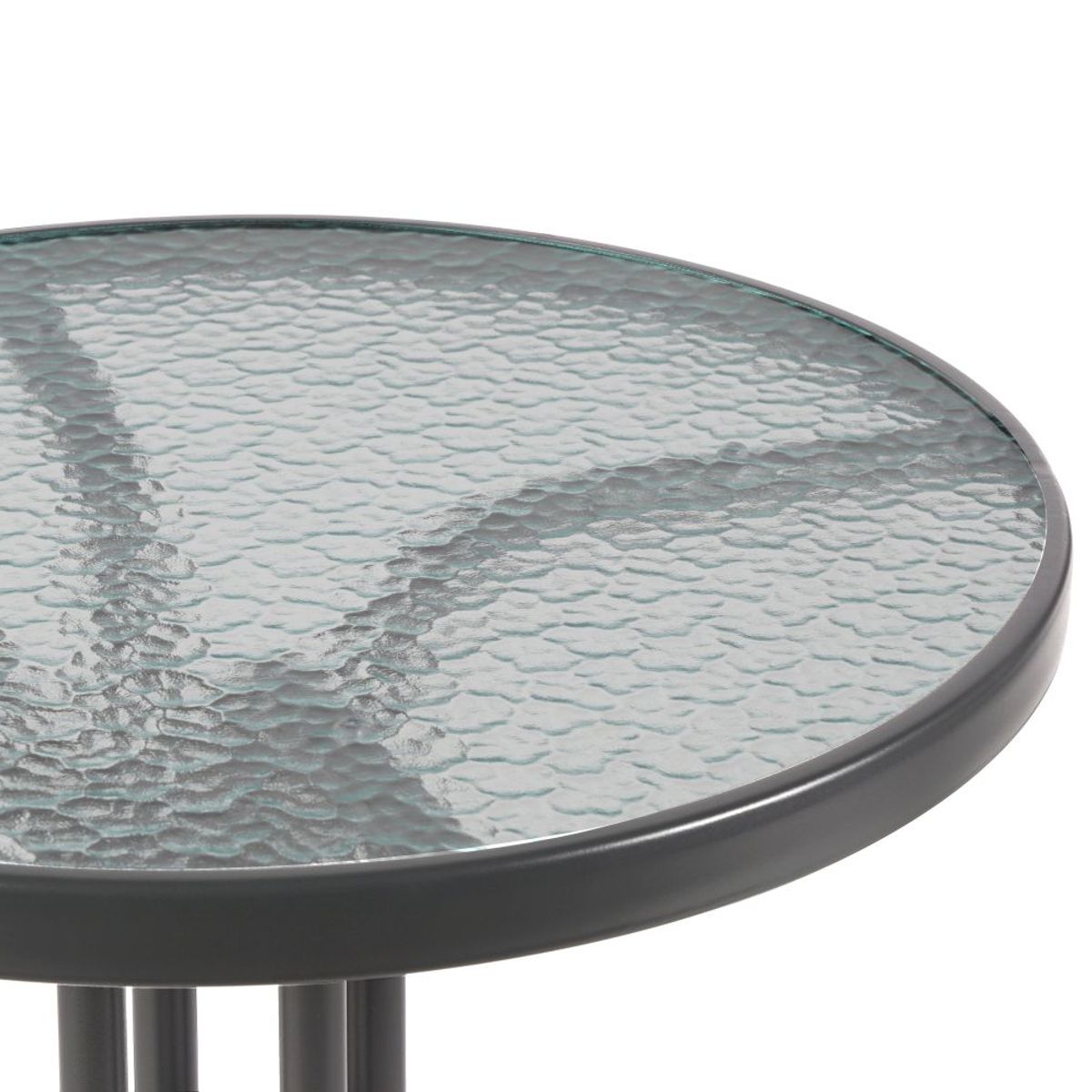 CASA JOVEN - Mesa De Metal Con Vidrio Redonda 60 Cm