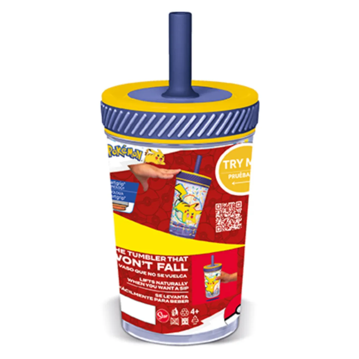 STOR - Vaso Con Pajilla De Silicona Drop Safe 370 mL