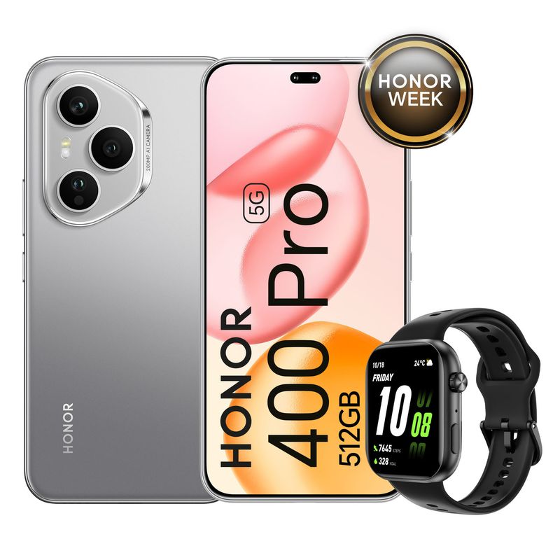 HONOR - Smartphone Honor 400 Pro 12Gb+512Gb Grey+Watch 2I