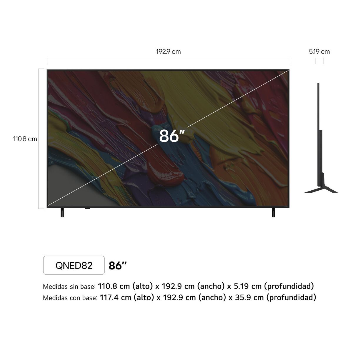 LG - Televisor LG QNED 86" 4K THINQ AI 86QNED82ASG