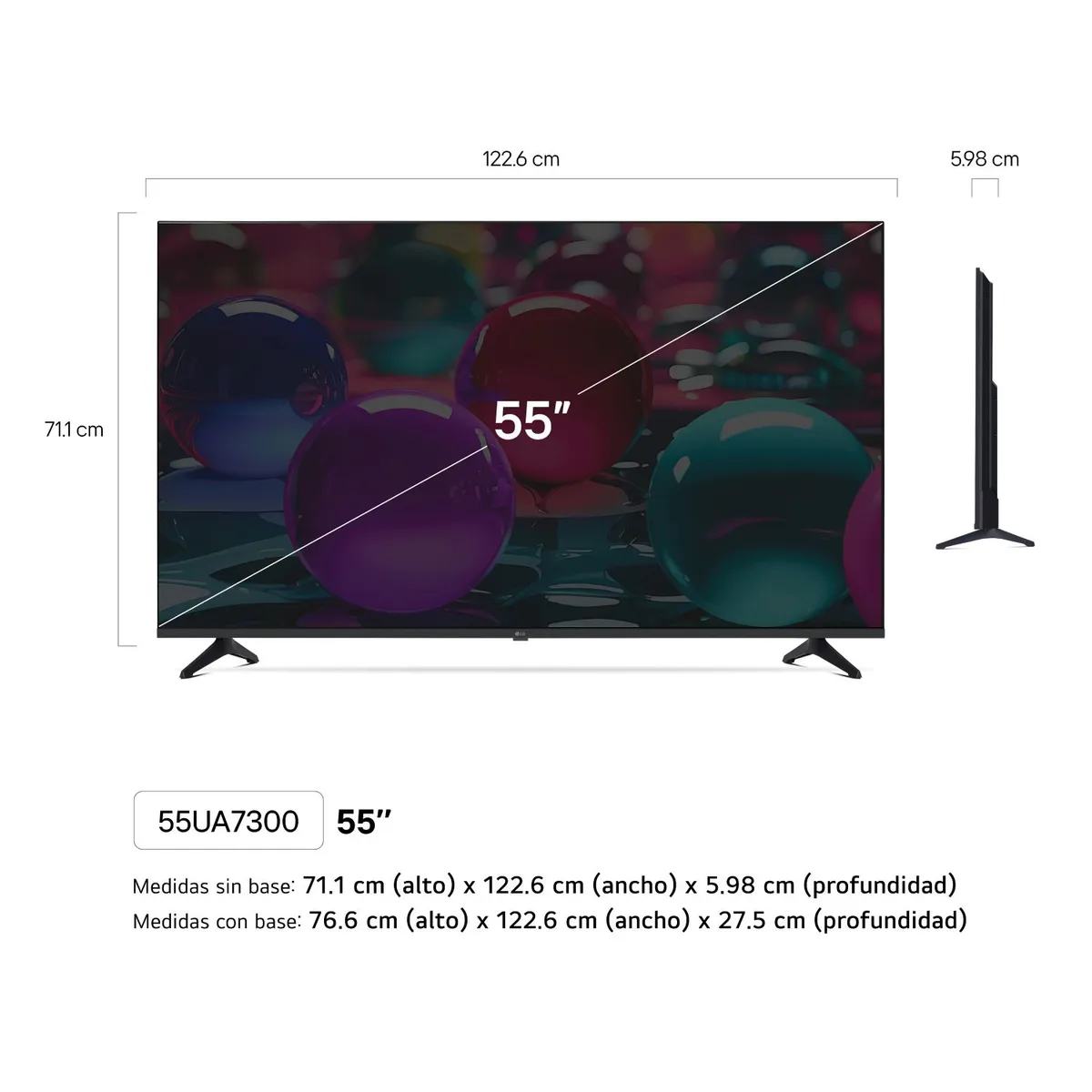 LG - Televisor LG UHD 55UA7300PSB" 4K THINQ AI 55UA7300PSB (2025)