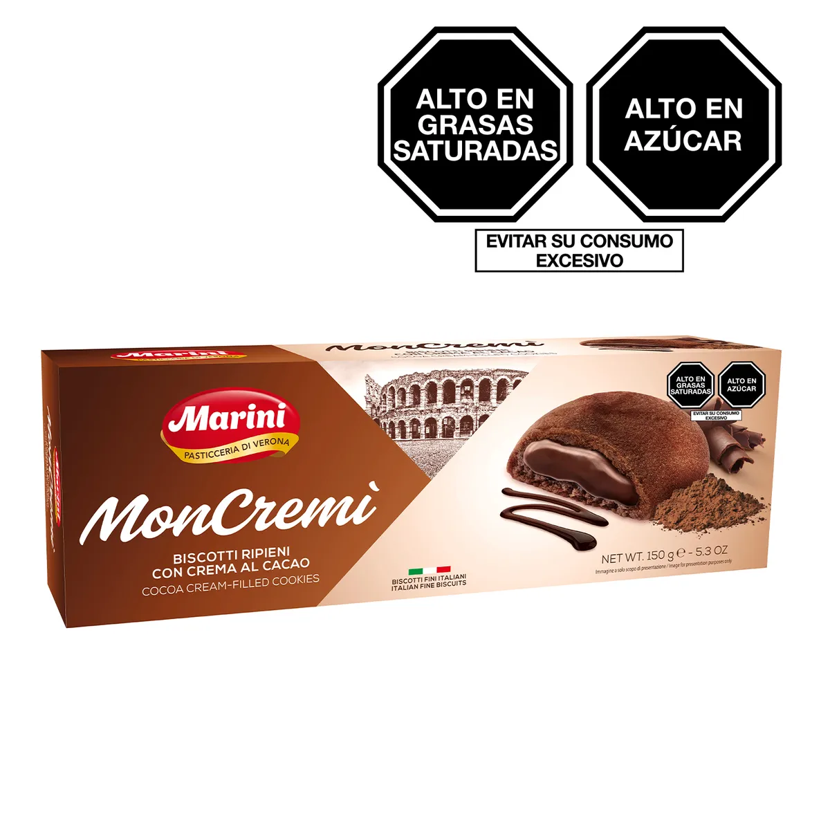 MARINI - Galletas Marini Moncremi Cacao Caja 150 g