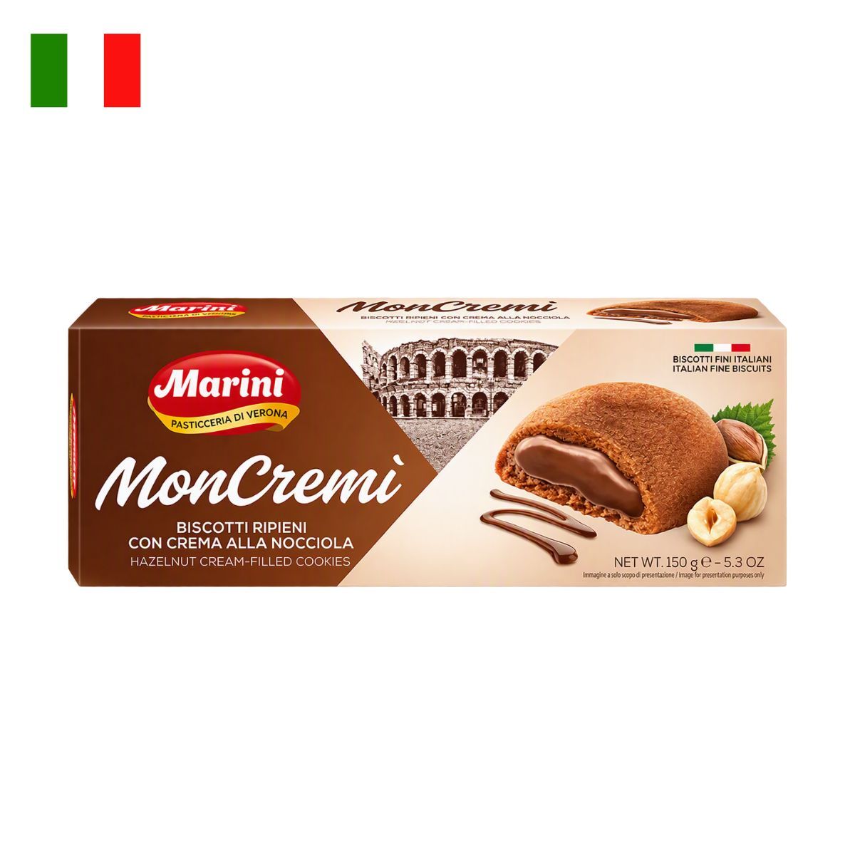 MARINI - Galletas Marini Moncremi Avellana Caja 150 g
