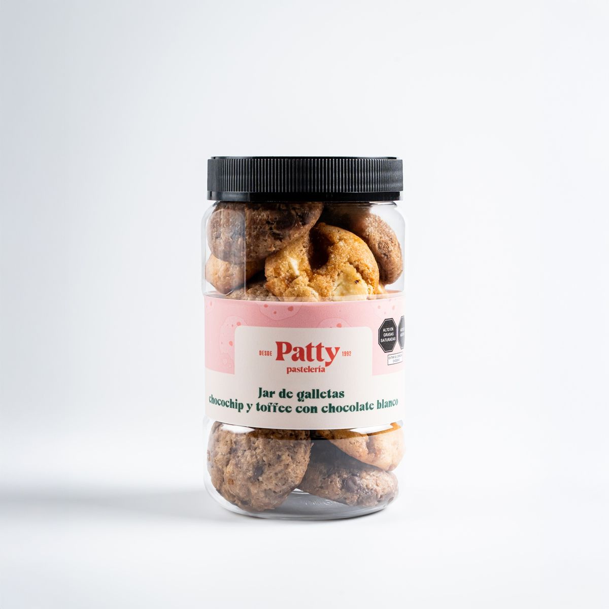  - Galletas Patty Pastelería Chocochips Y Tofee Con Chocolate Blanco Jarra Und